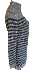 Abercrombie & Fitch Women's-S Grey Navy Knit Sweater Striped Dress/Top SALE