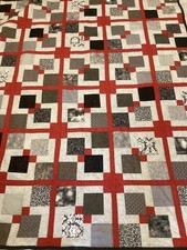 Handmade modern queen size quilt, shams optional.