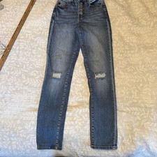 kancan jeans Distressed High Waist Button Skinny Size 3/25