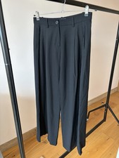 Nili Lotan Black Wide Leg Trousers - UK Size 8 - Perfect Condition