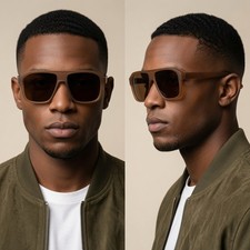 Geometric Square Eyewear Featuring Dark Tinted Lenses Men Sunglasses Fancy Trend