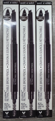 3 Pack Wet n Wild Ultimate Brow Retractable Eyebrow Pencil Dark Brown 628A NEW
