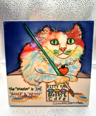 Unique Claudia Sanchez ''Sabrina'' Cat Tile 2006 6X6 in.