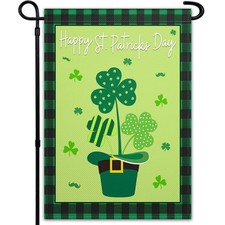 Happy St Patricks Day Garden Flags 12x18 Inch Double Sided Irish Garden Flag ...