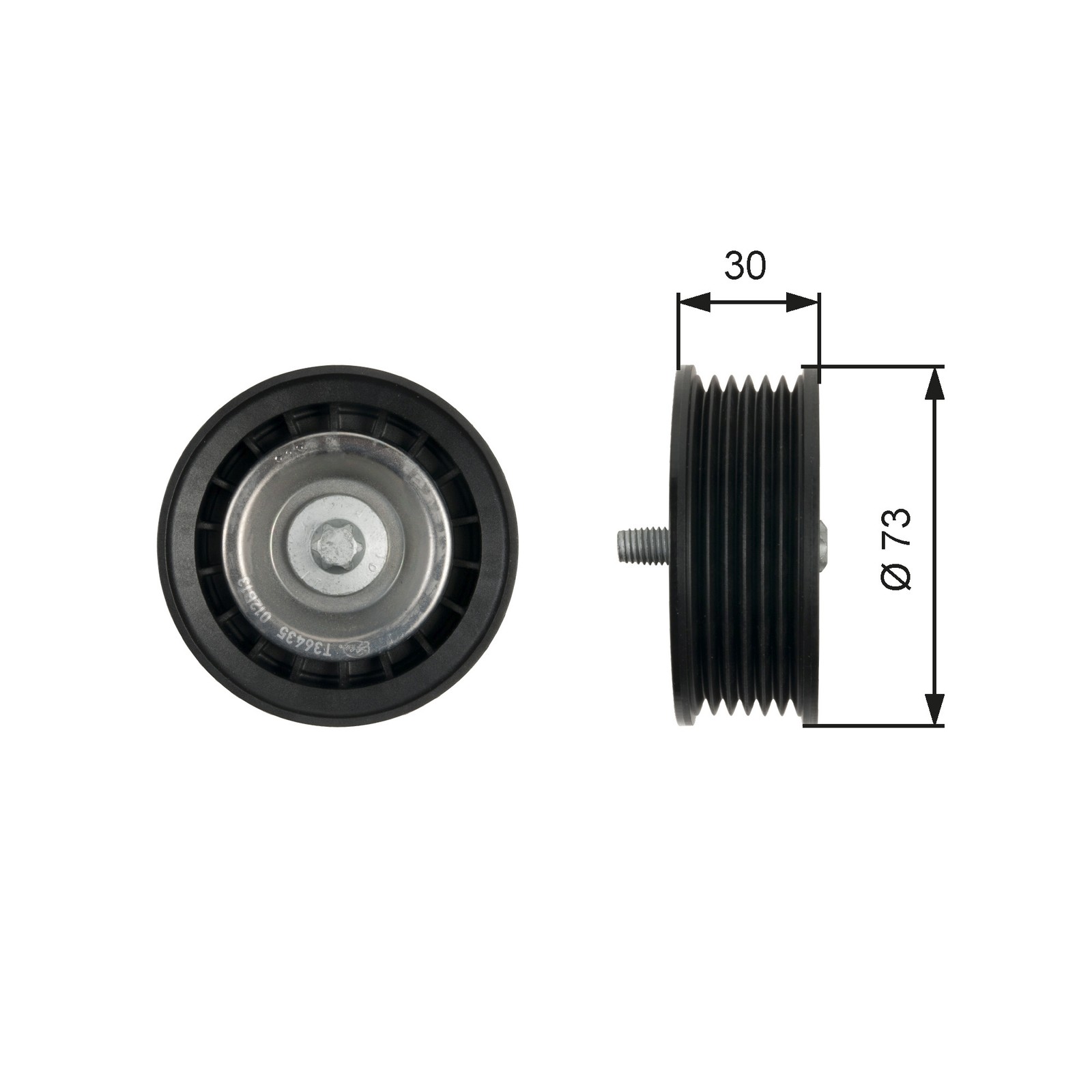 DEFLECTIONGUIDE PULLEY VRIBBED BELT T36435 FOR MERCEDES-BENZ R-CLASS GLE/SUV