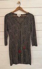 VINTAGE NATORI Neiman Marcus Floral Embroidered Leopard Print Nightgown Sz LARGE