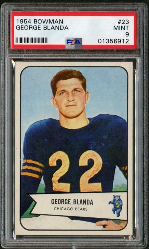 1954 Bowman #23 George Blanda PSA 9 Mint 01356912