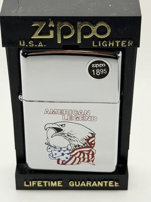 Vintage 1998 American Legend Eagle High Polish Chrome Zippo Lighter New B16