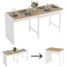 Extendable Dining Table 4-6 Large Wooden Kitchen Desk Space Saving 80-160cm
