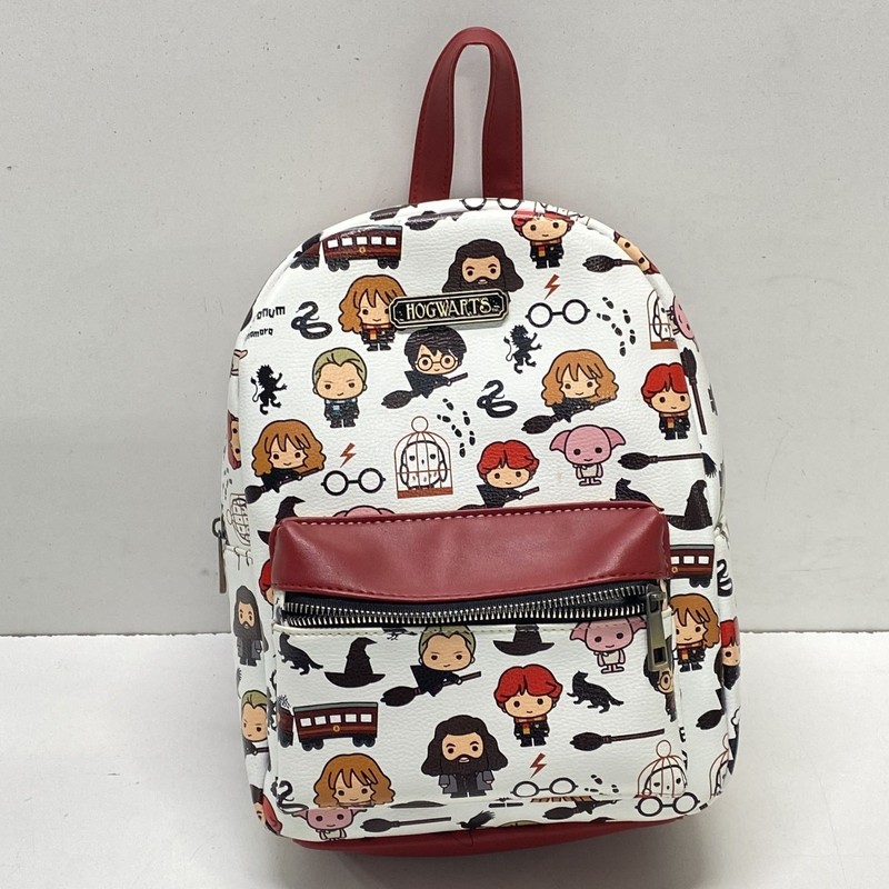 Bioworld Harry Potter Hogwarts Chibi Character Mini Backpack White PU Leather