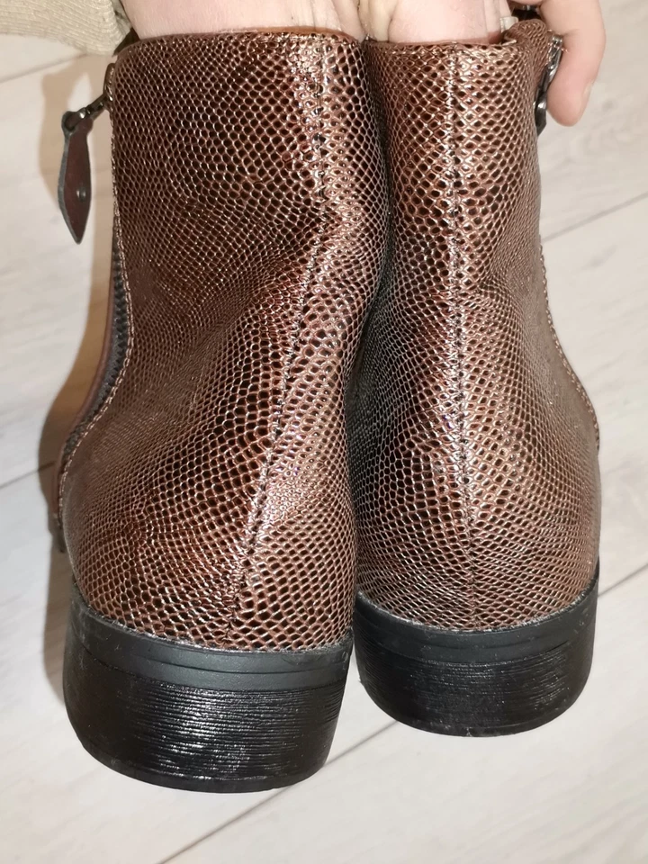 GEILE HERREN STIEFELETTEN VINTAGE SNAKE OPTIK ZIP CLASSIC DESIGNER SCHUHE EU 44 - Bild 4 von 4