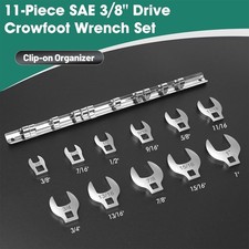 11-piece Crows Foot Wrench Set Sae Sizes From 38 To 1 Crowsfoot Wrenches Set 11-piece Crows Foot Wrench Set Sae Sizes From 38 To 1 Crowsfoot Wrenches Set