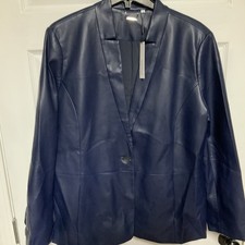 New Chico s Faux Leather Blazer Size 3 Women's