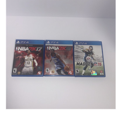 2K NBA 2K17 & 2K15, EA Sports Madden NFL 15 PS4 Game Lot with Cases & Manuals