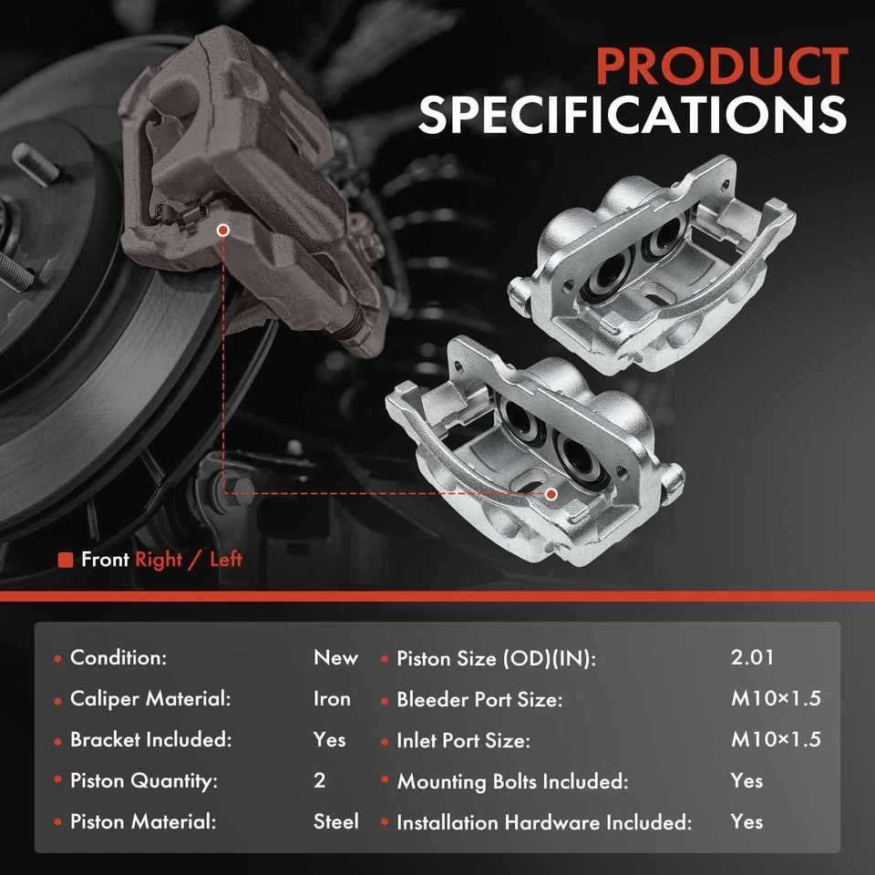 Par de pinzas de freno delanteras con soporte para Chevy Silverado 1500 Tahoe GMC Sierra Foto 4 de 4