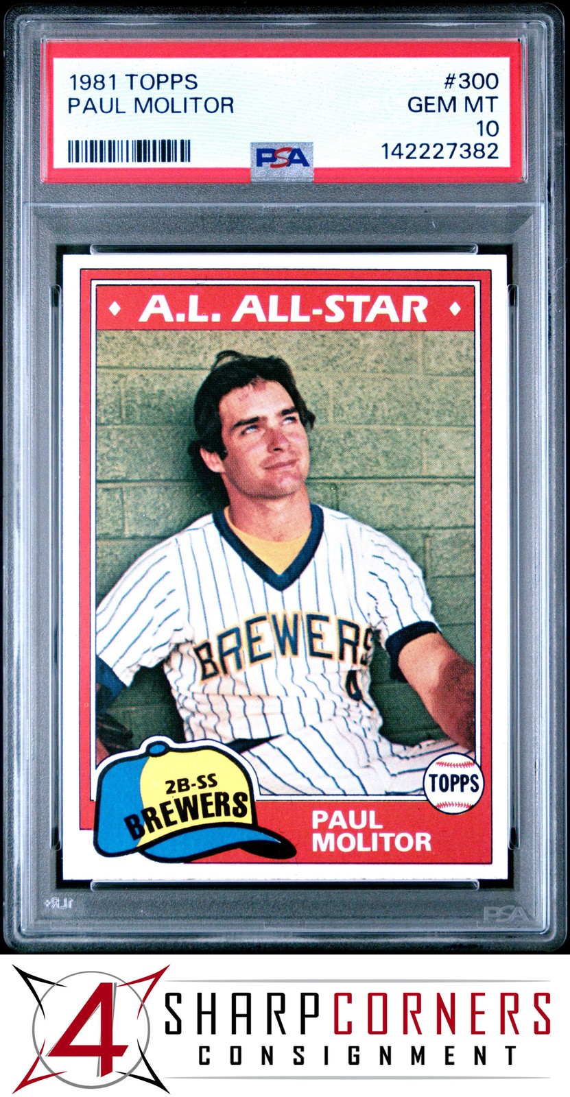 1981 TOPPS #300 PAUL MOLITOR BREWERS HOF PSA 10
