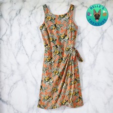 Patagonia Pataloha Dress Sz 10 Tropical Bird Palila Peach Sherbet Tank Sundress