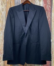 Hugo Boss Men's Black Wool Tuxedo Sport Coat Jacket 44 Long 1 Button