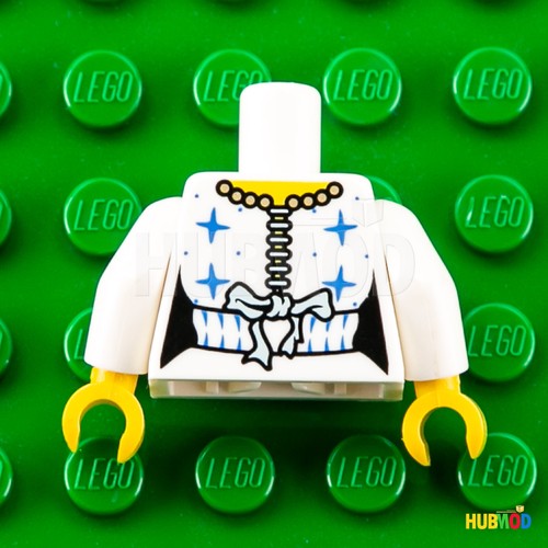 LEGO White Torso Pirate Female Corset and Medium Blue Ribbon Minifigure NEW - Picture 2 of 3
