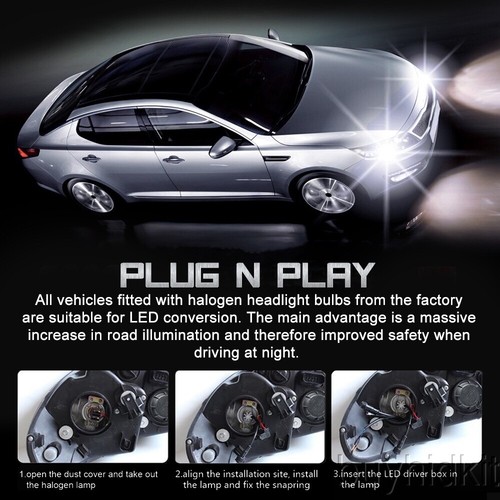 5000K H16 H11 High BEAM Power LED fog light Kit DRL Bulbs HID Xentec White 5K 2x - Picture 4 of 8