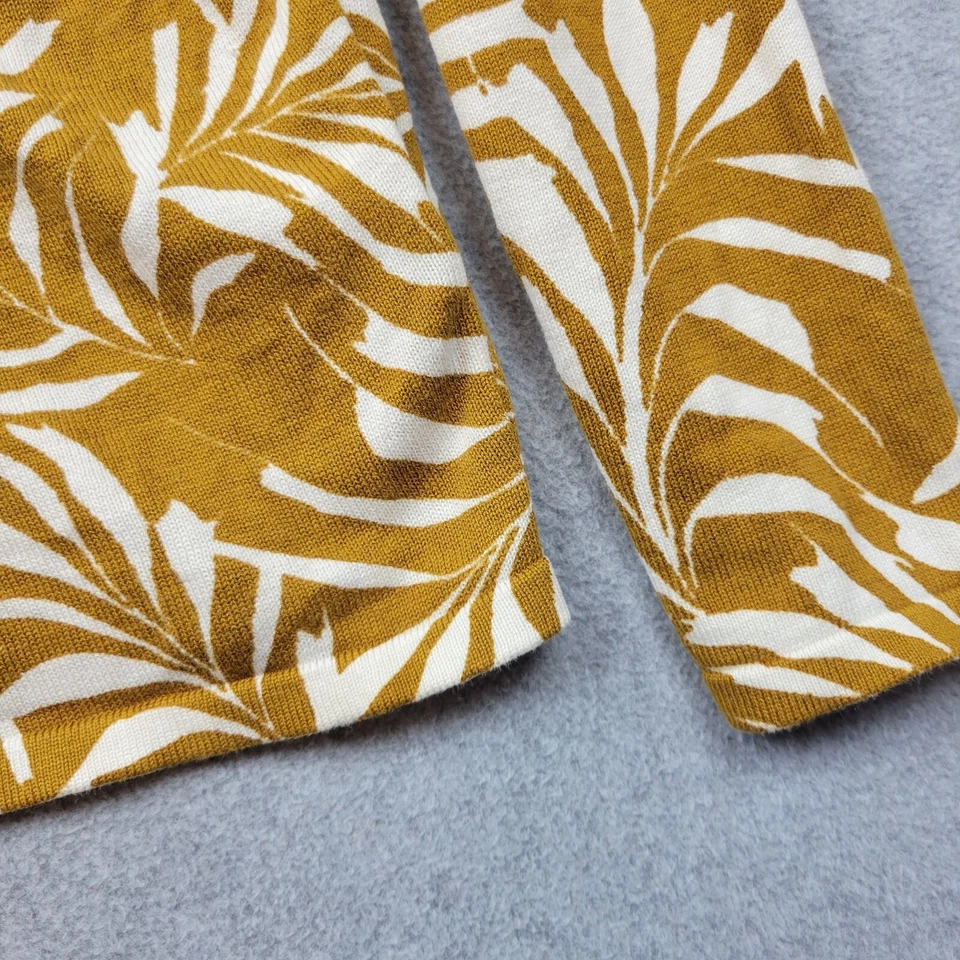 Suéter para mujer Garnet Hill talla mediana seda algodón orgánico cuello barco floral Foto 2 de 4