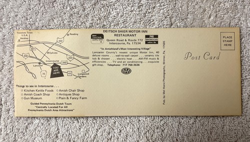 Postal Deitsch Shier Motor Inn restaurante, relaciones sexuales, PA década de 1960 - Imagen 2 de 3