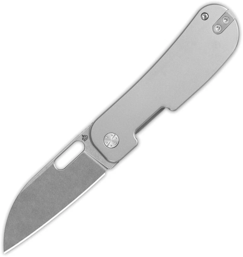 QSP Knife Variant PE Folding Knife 3" 14C28N Steel Blade Silver Titanium Handle - Image 2 of 4