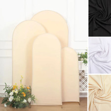 4 Fitted Matte Spandex Round Top Wedding Arch Backdrop STAND COVERS Set Party