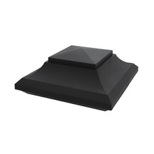 Nuvo Iron Nuvo Iron 5 1/2" x 5 1/2" Black Plastic Pyramid Post Adapter Caps