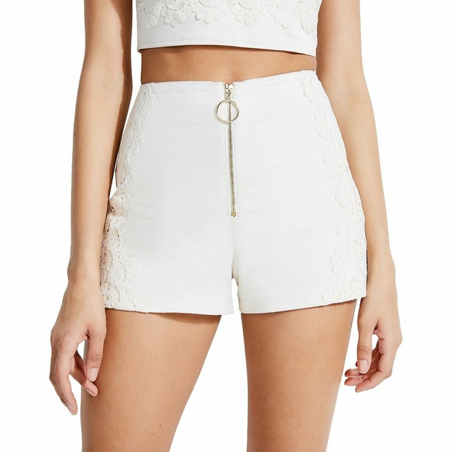 GUESS Womens Ivory Lace Trim Dressy 