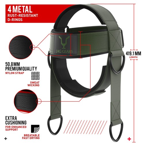 Head Harness Neck Harness Neck Training Neoprene Padded Adjustable Steel Chain - Picture 4 of 8