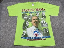 President Barack Obama Green Strong Woman I Have Come This Far! Shirt Large