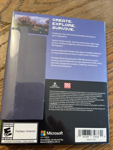 XBOX SERIES X/S XBOX ONE MINECRAFT**NO DISC** Minecraft with 3500 Minecoins NEW - Picture 2 of 2