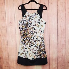 Ted Baker Womens Butterfly Print Dress Sz 3 Midi Lined