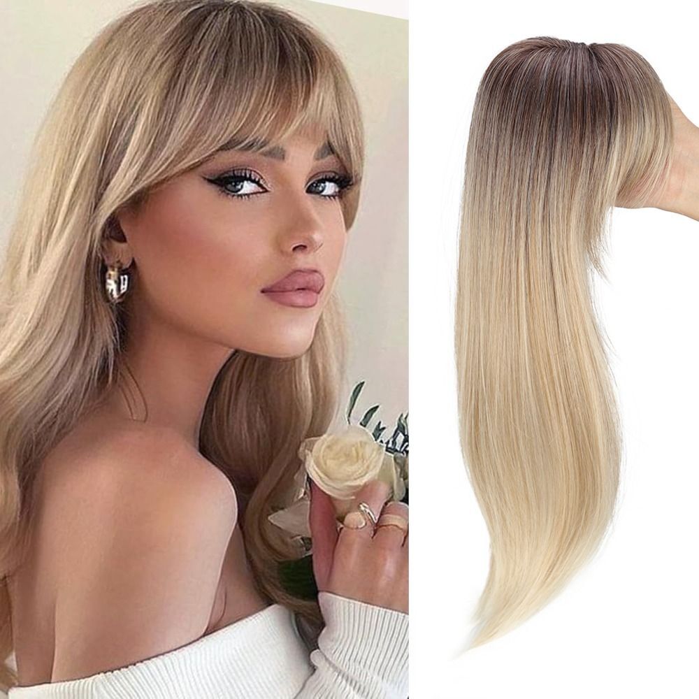 Synthetic Topper With Hair Bangs Hair Clip In Hair  display picture 3