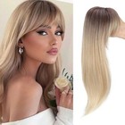 Synthetic Topper With Hair Bangs Hair Clip In Hair Extensions For Women
