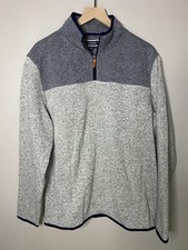 Club Room Men's Gray Blue Colorblock Quarter-Zip Sweater Size Large New With Tag