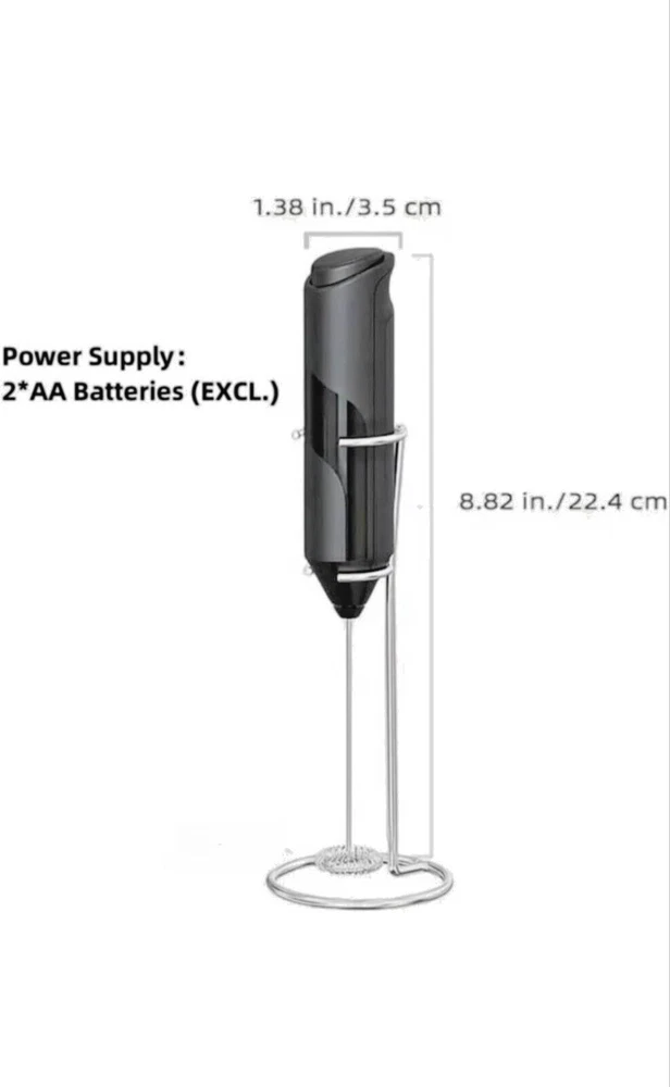 Milk Frother Handheld Battery Operated Whisk Foam Maker For Coffee With Stand
