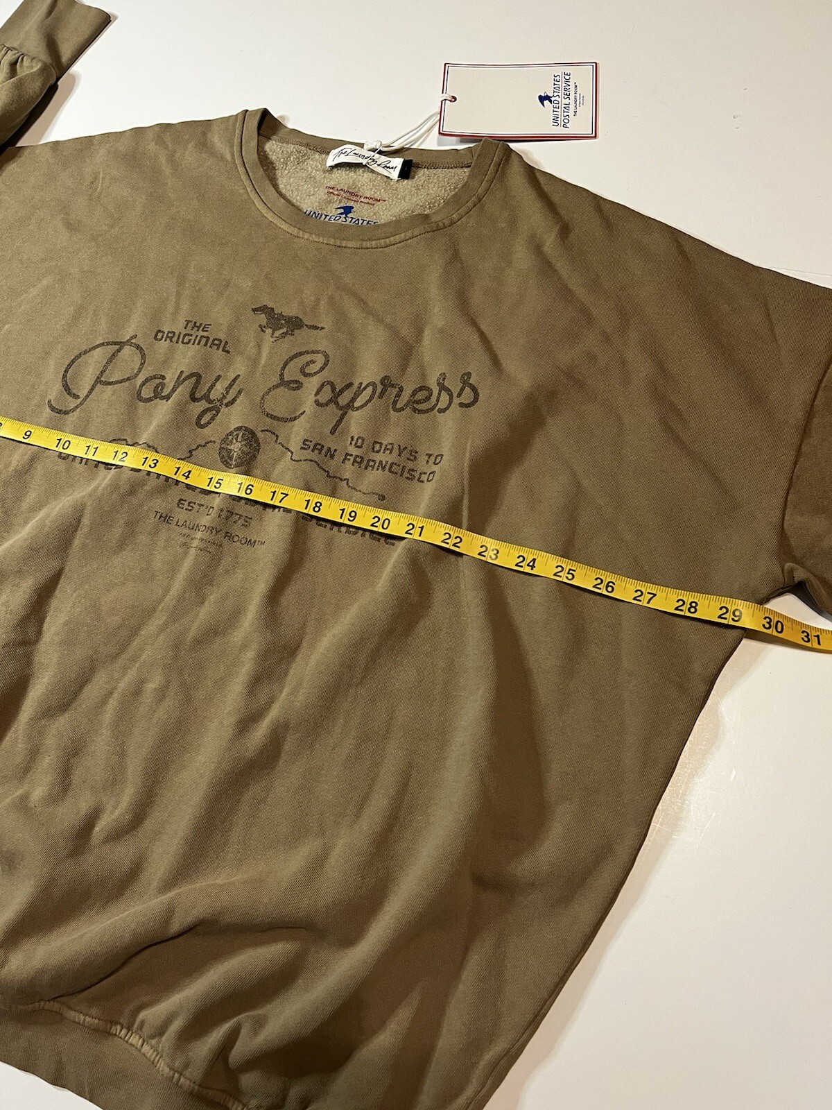 Felpa The Laundry Room Pony Express Ufficiale USPS Donna Taglia Large Nuova con etichette