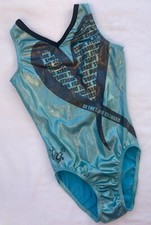 LAURIE HERNANDEZ Leotard GK ELITE gymnastics  EMPOWERMENT  Mint TANK Heart CL
