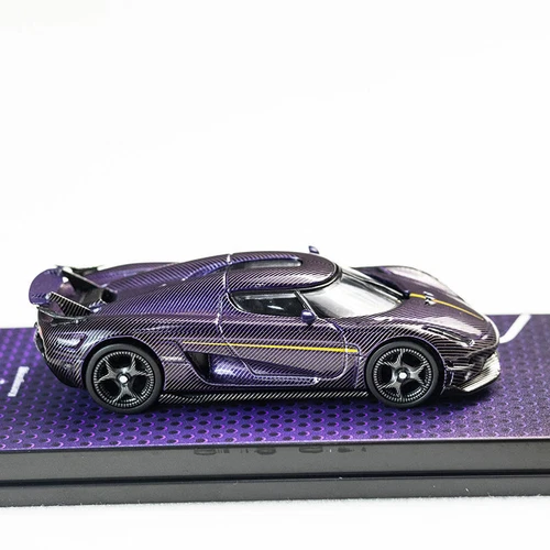 1/64 Alloy Diecast Car Model Koenigsegg Regera Purple Carbon Fiber - Picture 7 of 10