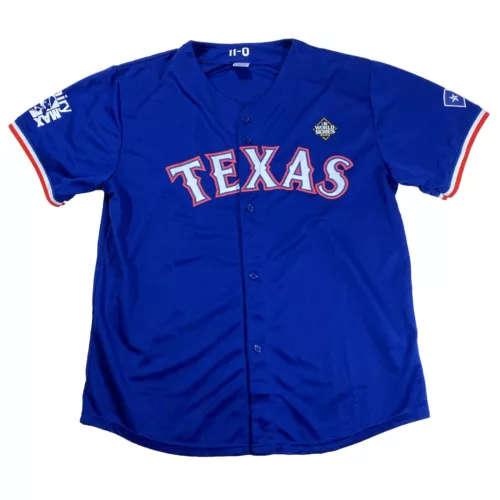 VTG Russell Athletic Texas Rangers Button Up Jersey sz L VTG Russell Athletic Texas Rangers Button Up Jersey sz L
