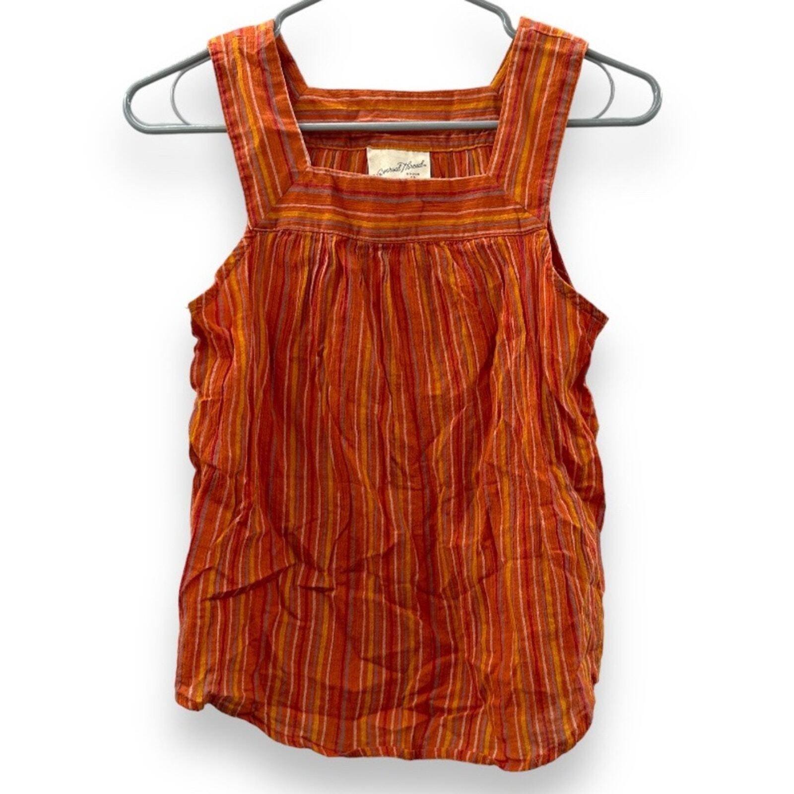 Universal Thread Orange Multicolor Striped Square… - image 1