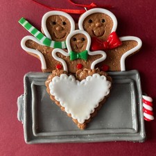Cute Gingerbread Cookie Family Ornament with Heart Nameplate Spend 20 FreeShip