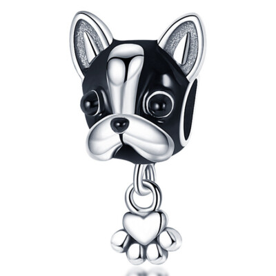 French Bulldog Dangle Paw Charm Pet Puppy Best Friend Sterling Silver 925  Bead UK