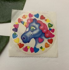 Vintage Lisa Frank Unicorn Sticker Sheet 80s Rainbow Circle Hearts Pony
