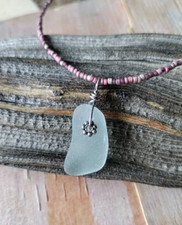 Sea Glass Necklace Surf Tumbled Dainty Sweet Girl Woman teen Hawaii Pink