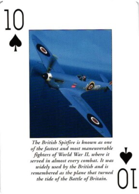 British Spitfire Fighter Deck Playing Card