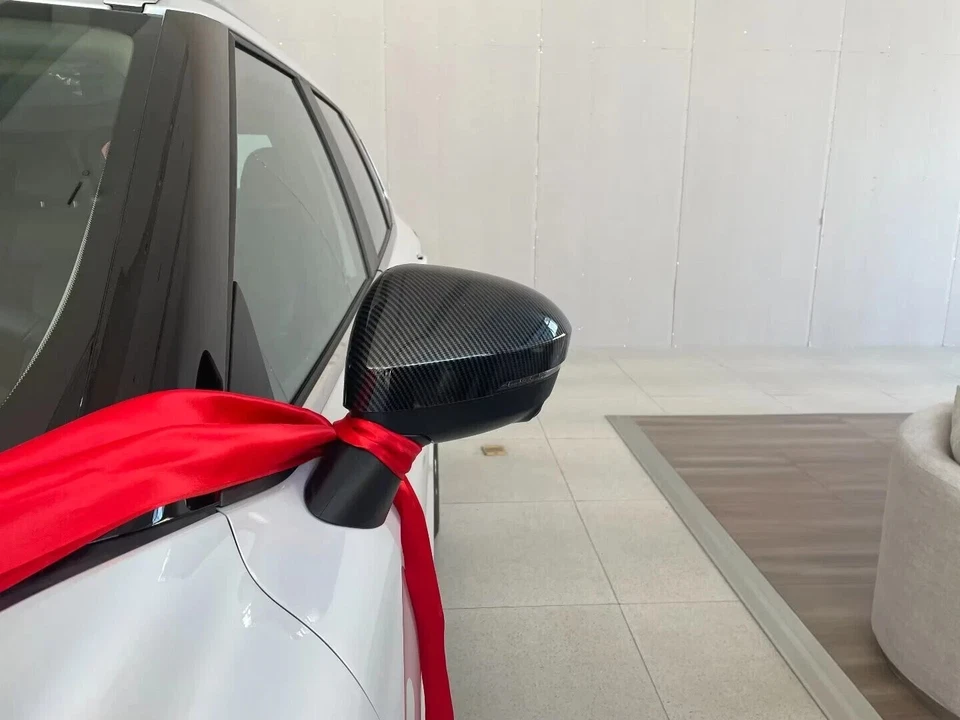 Cubierta de señal de espejo retrovisor de fibra para Nissan Juke 19-24 2 piezas Foto 2 de 4