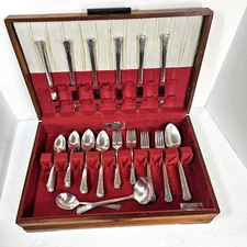 Oneida Silverplate 1881 Rogers Del Mar Silverware Flatware 47 Piece Set Vtg 1939